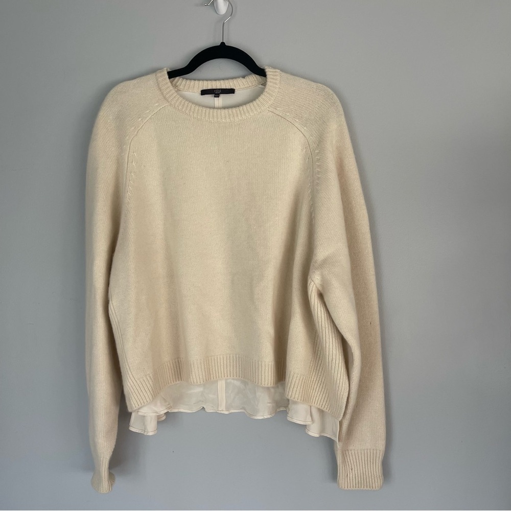 Tibi New York Cashmere Silk Small Back Sweater Crew Neck Minimalistic Old Money